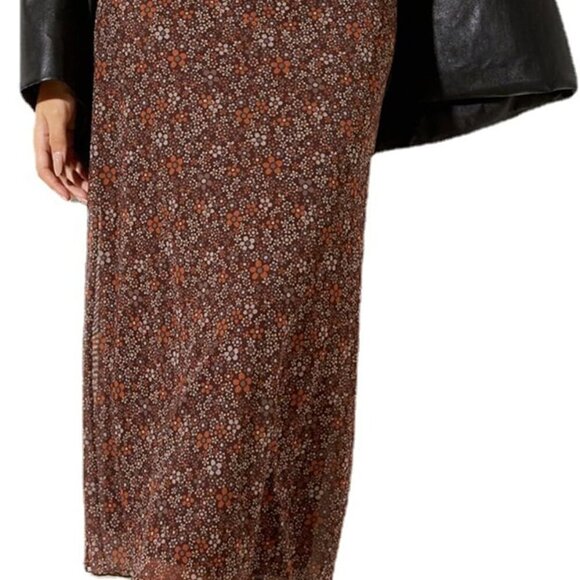 Midi Skirts for Women Elastic High Waisted A Line Flowy Floral Skirt - Picture 1 of 6